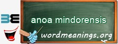 WordMeaning blackboard for anoa mindorensis